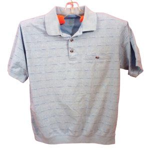 David Taylor Large Polo Short Sleeve stretch knit hem blue